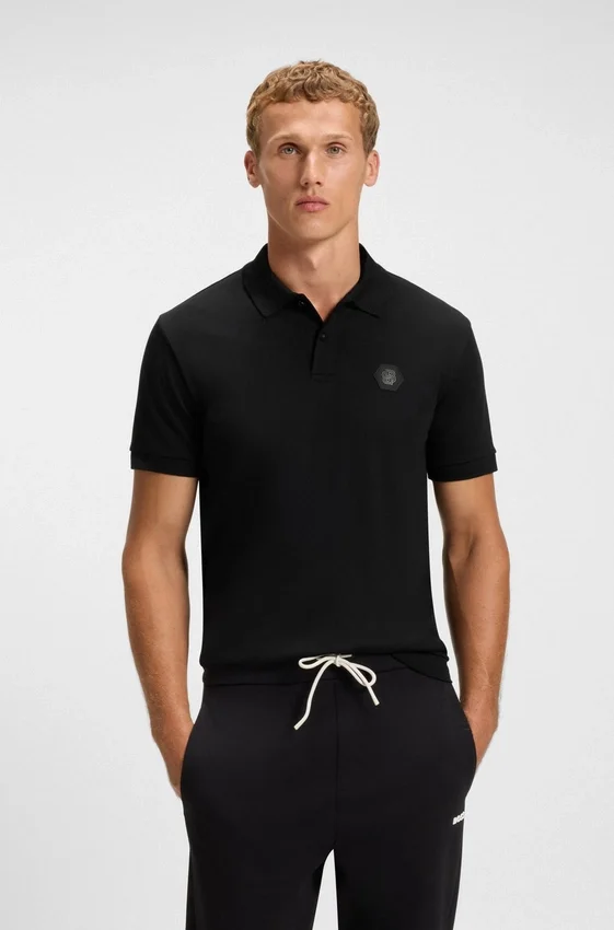Pima-cotton polo shirt with Double B monogram Pima-cotton polo shirt with Double B monogram