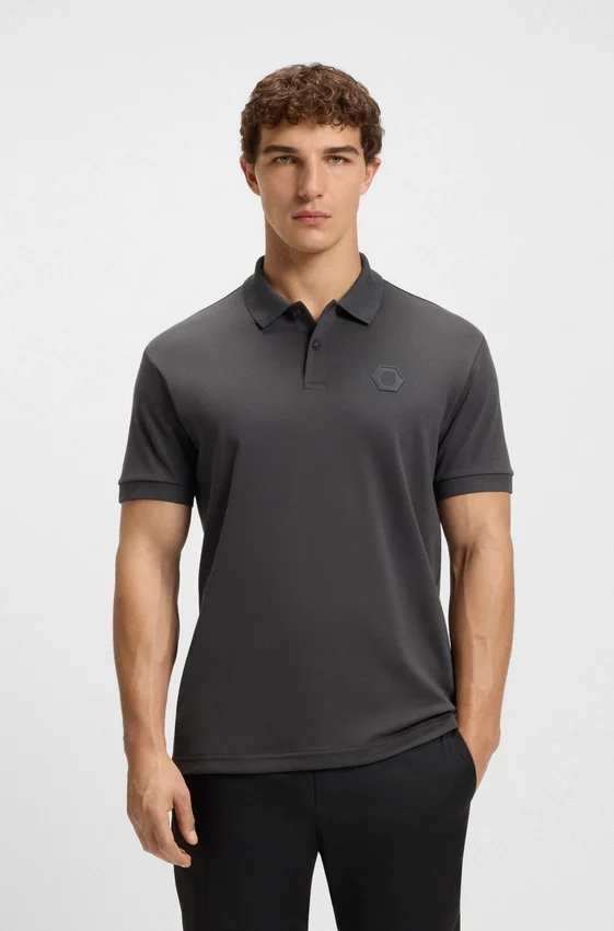 Pima-cotton polo shirt with Double B monogram Pima-cotton polo shirt with Double B monogram