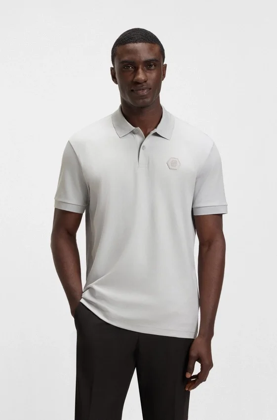 Pima-cotton polo shirt with Double B monogram Pima-cotton polo shirt with Double B monogram