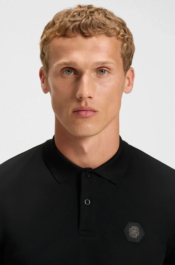 Pima-cotton polo shirt with Double B monogram Pima-cotton polo shirt with Double B monogram