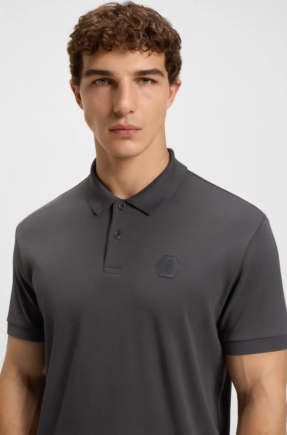 Pima-cotton polo shirt with Double B monogram Pima-cotton polo shirt with Double B monogram