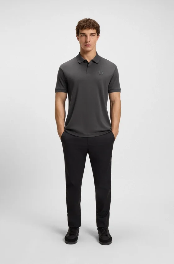 Pima-cotton polo shirt with Double B monogram Pima-cotton polo shirt with Double B monogram