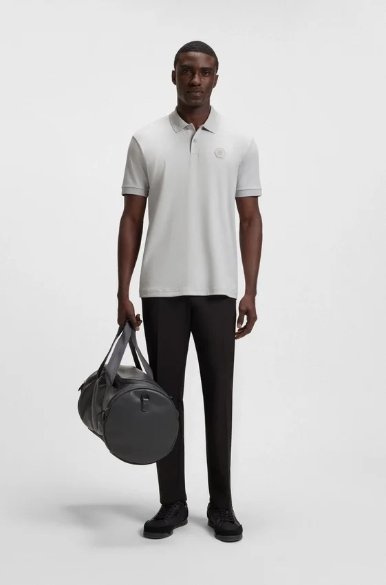 Pima-cotton polo shirt with Double B monogram Pima-cotton polo shirt with Double B monogram