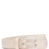 Pin-buckle belt in Italian leather