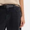 Pin-buckle belt in Italian leather