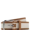 Pin-buckle belt in leather and canvas Pin-buckle belt in leather and canvas
