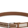 Pin-buckle belt in leather and canvas Pin-buckle belt in leather and canvas