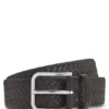 Pin-buckle belt in woven leather