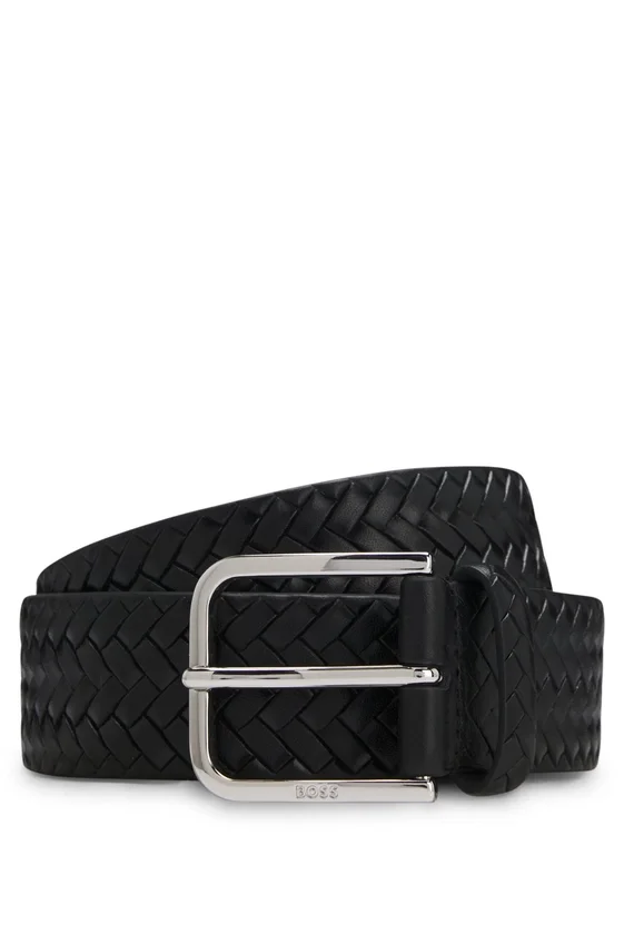 Pin-buckle belt in woven leather Pin-buckle belt in woven leather
