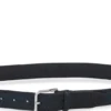 Pin-buckle belt in woven leather