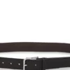 Pin-buckle belt in woven leather