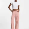 Pink loose-fit jeans in rigid denim