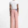 Pink loose-fit jeans in rigid denim