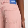 Pink loose-fit jeans in rigid denim