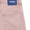 Pink loose-fit jeans in rigid denim