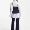 Pinstripe top with peplum hem Pinstripe top with peplum hem