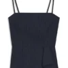 Pinstripe top with peplum hem Pinstripe top with peplum hem