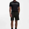 Pintuck-detail shorts in a cotton blend