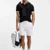 Piped-trim shorts in a cotton blend Piped-trim shorts in a cotton blend
