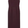 Piped-waistband dress in virgin wool Piped-waistband dress in virgin wool