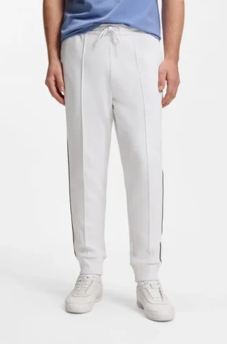 Piping-detail tracksuit bottoms in a cotton blend