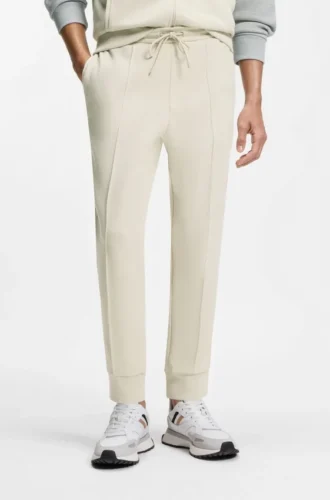 Piping-detail tracksuit bottoms in a cotton blend