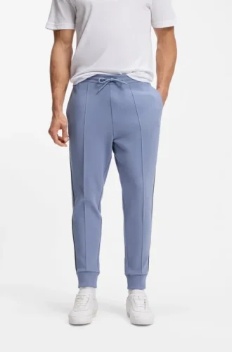 Piping-detail tracksuit bottoms in a cotton blend