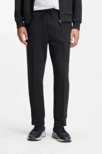 Piping-detail tracksuit bottoms in a cotton blend