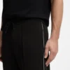 Piping-detail tracksuit bottoms in a cotton blend