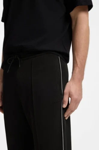 Piping-detail tracksuit bottoms in a cotton blend