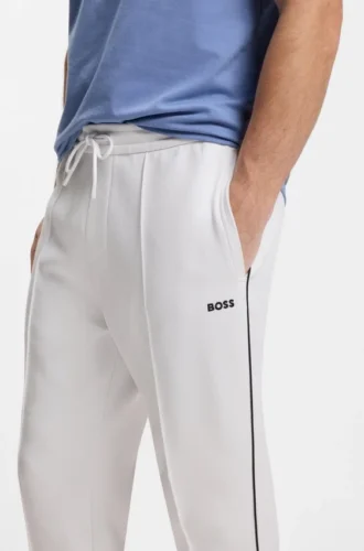 Piping-detail tracksuit bottoms in a cotton blend