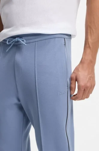 Piping-detail tracksuit bottoms in a cotton blend