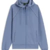 Piping-detail zip-up hoodie in a cotton blend