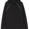 Piping-detail zip-up hoodie in a cotton blend