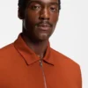 Piqué polo shirt with zip neck
