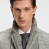 Plain-check coat in a slim fit