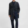 Plain-check coat in a slim fit