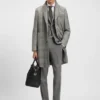 Plain-check coat in a slim fit