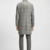 Plain-check coat in a slim fit