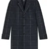 Plain-check coat in a slim fit