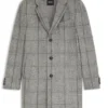 Plain-check coat in a slim fit