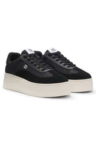 Platform sneakers with suede trims and comfort insole