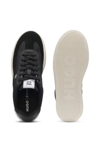 Platform sneakers with suede trims and comfort insole