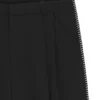 Pleat-front pants with whipstitch details