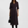 Plissé dress with waistband smocking