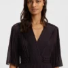 Plissé dress with waistband smocking