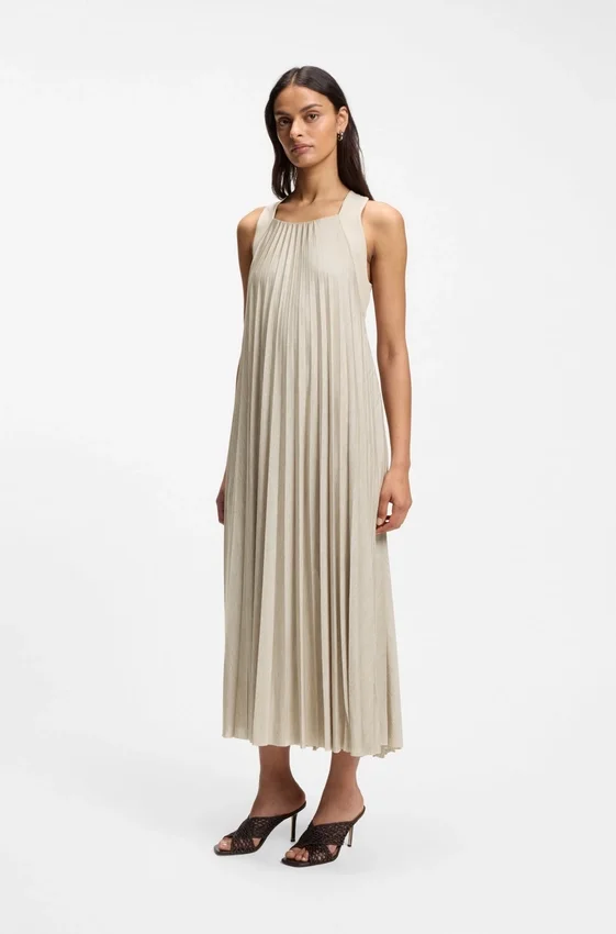 Plissé-pleat dress with halterneck Plissé-pleat dress with halterneck