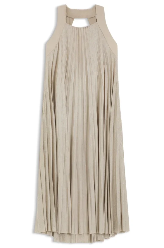 Plissé-pleat dress with halterneck Plissé-pleat dress with halterneck