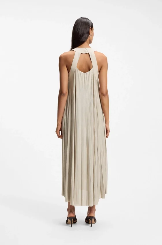 Plissé-pleat dress with halterneck Plissé-pleat dress with halterneck