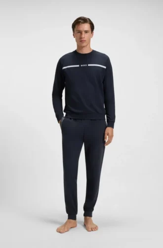 Pocket-detail tracksuit bottoms in a cotton blend